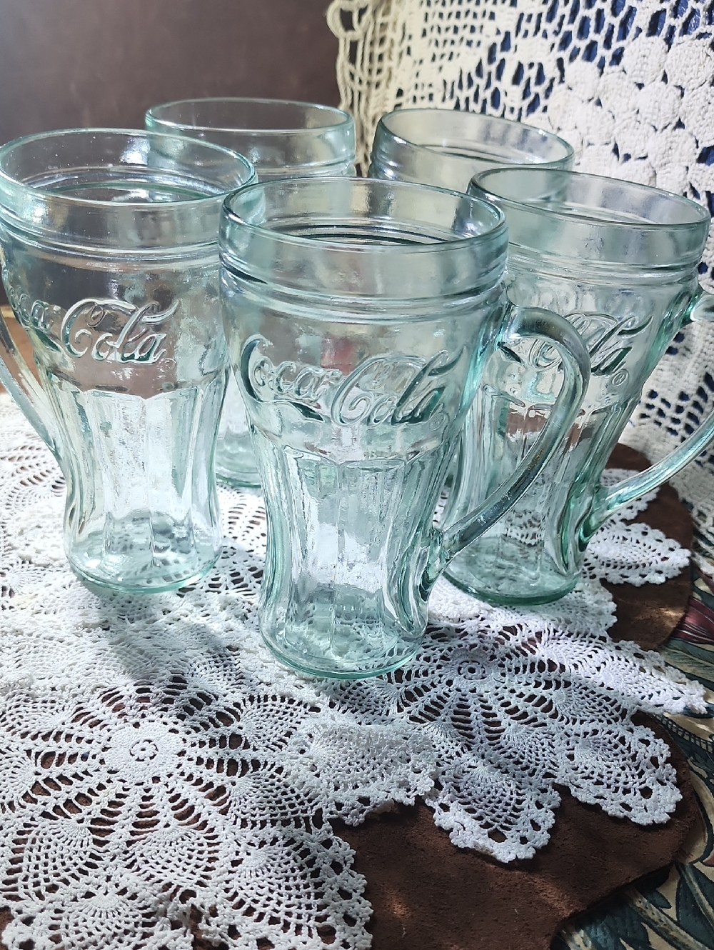 Vintage Coca Cola Glass Mugs - Set of 5